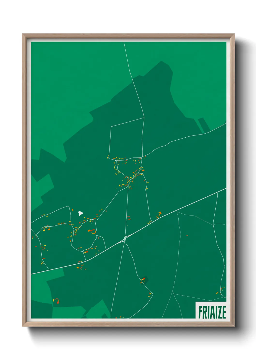 Une affiche de carte sur Friaize