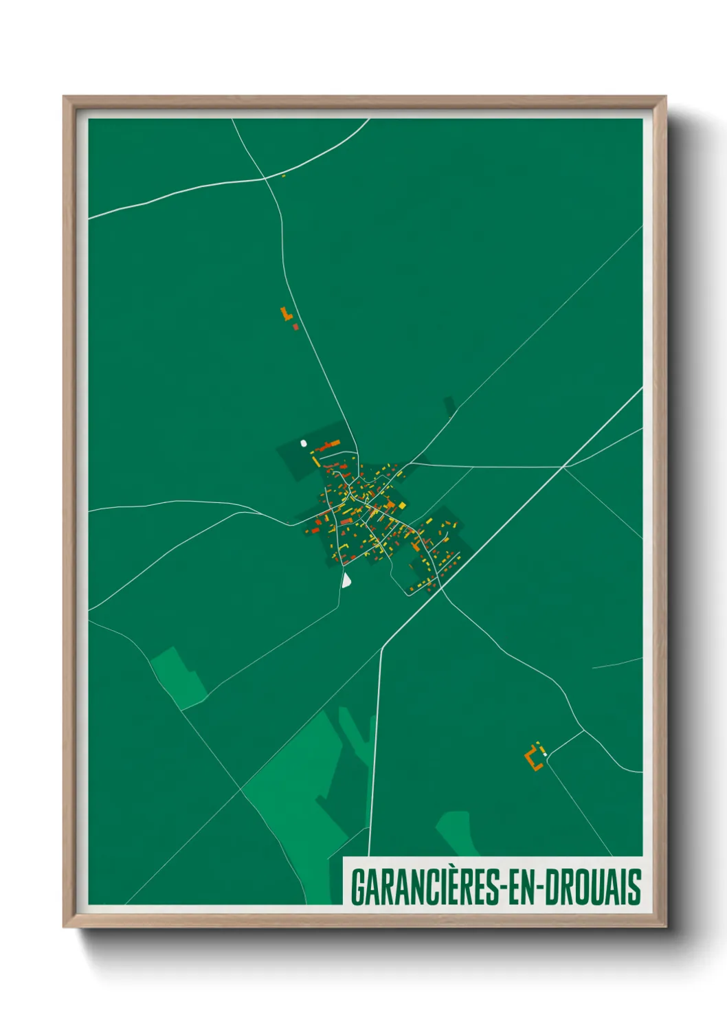 Une affiche de carte sur Garancières-en-Drouais