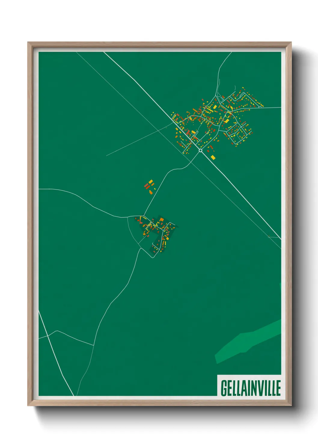 Une affiche de carte sur Gellainville