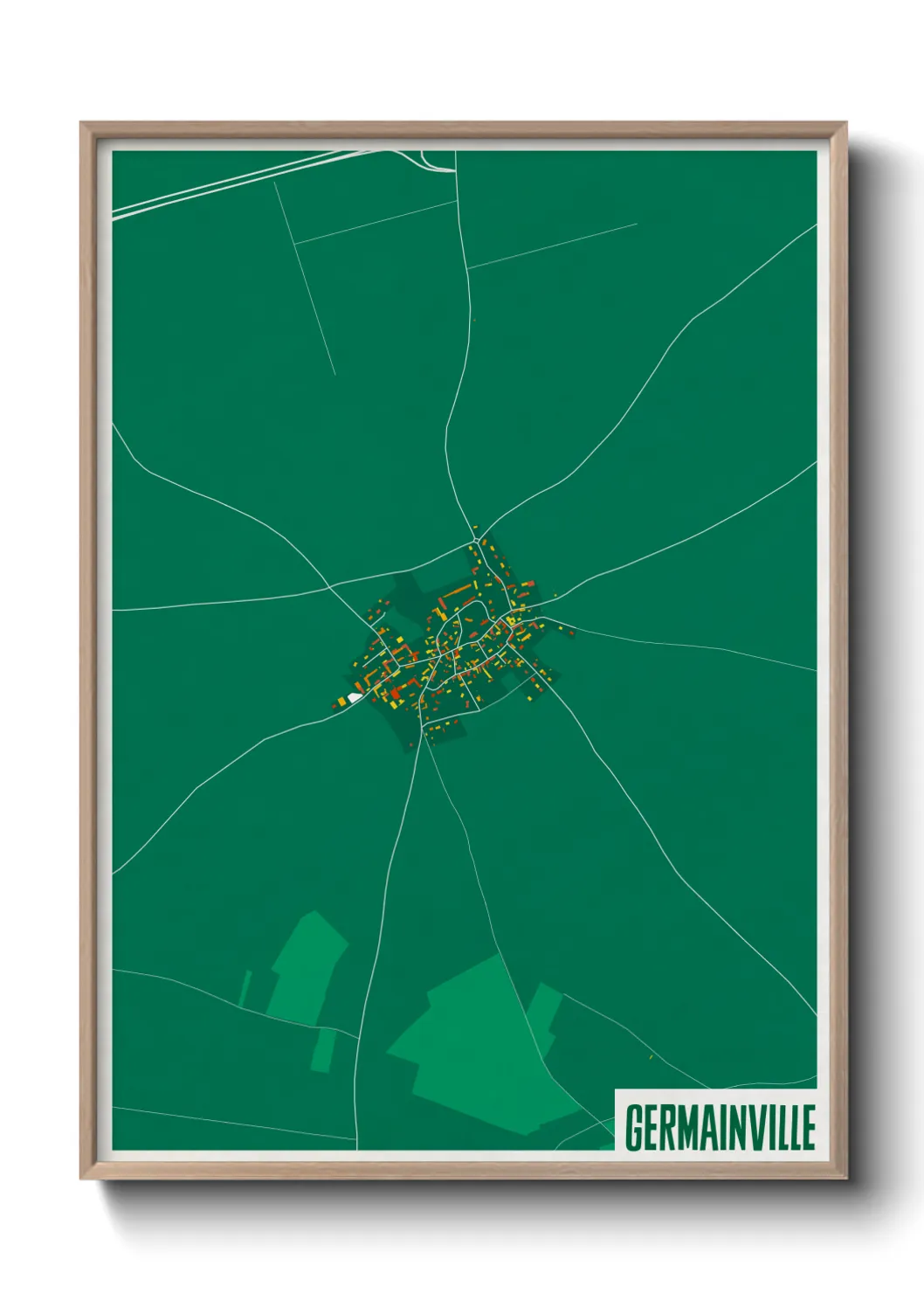 Une affiche de carte sur Germainville