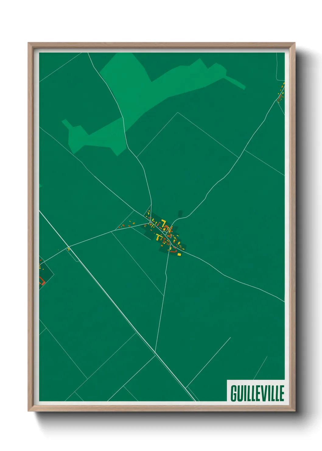 Une affiche de carte sur Guilleville