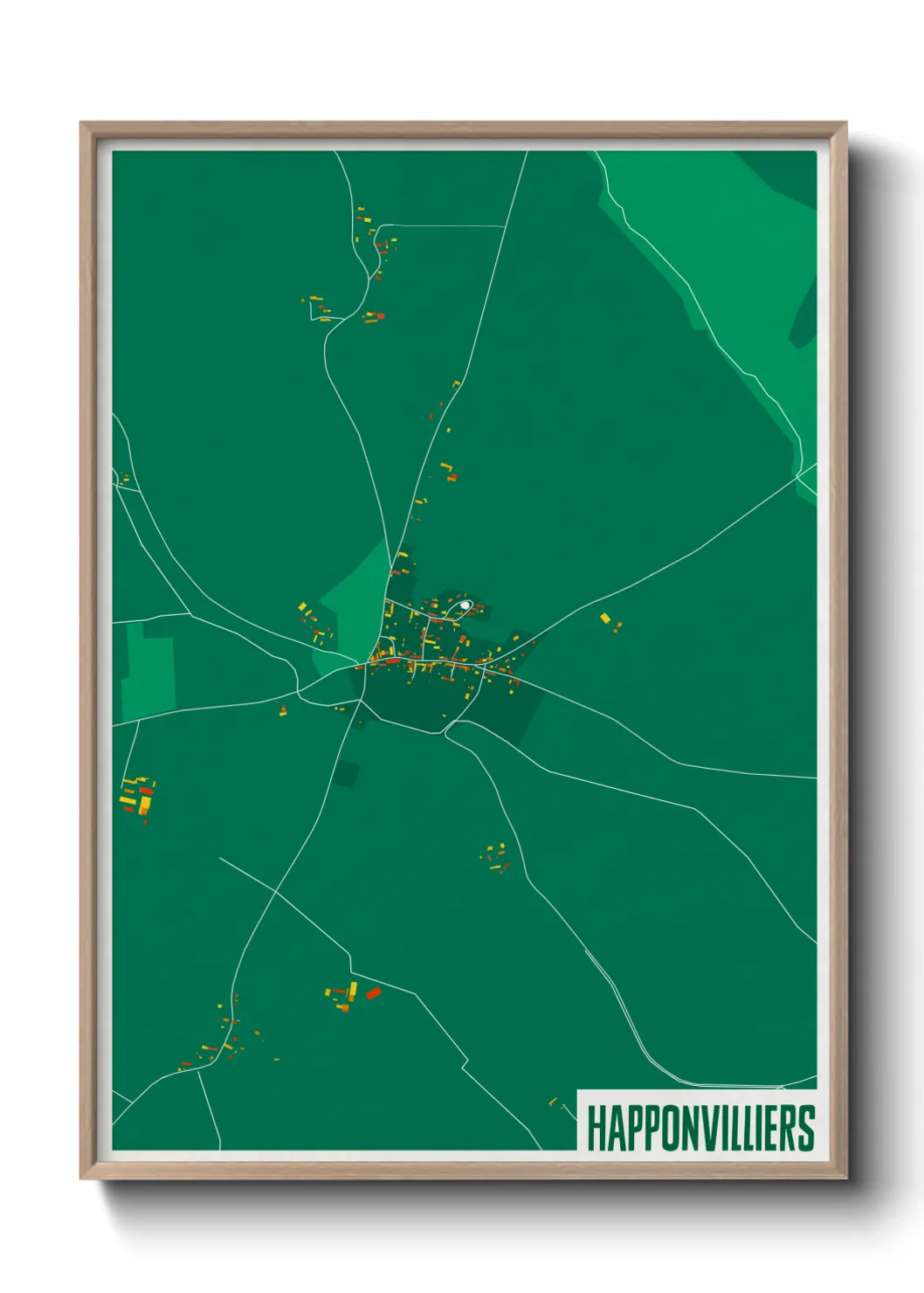 Une affiche de carte sur Happonvilliers