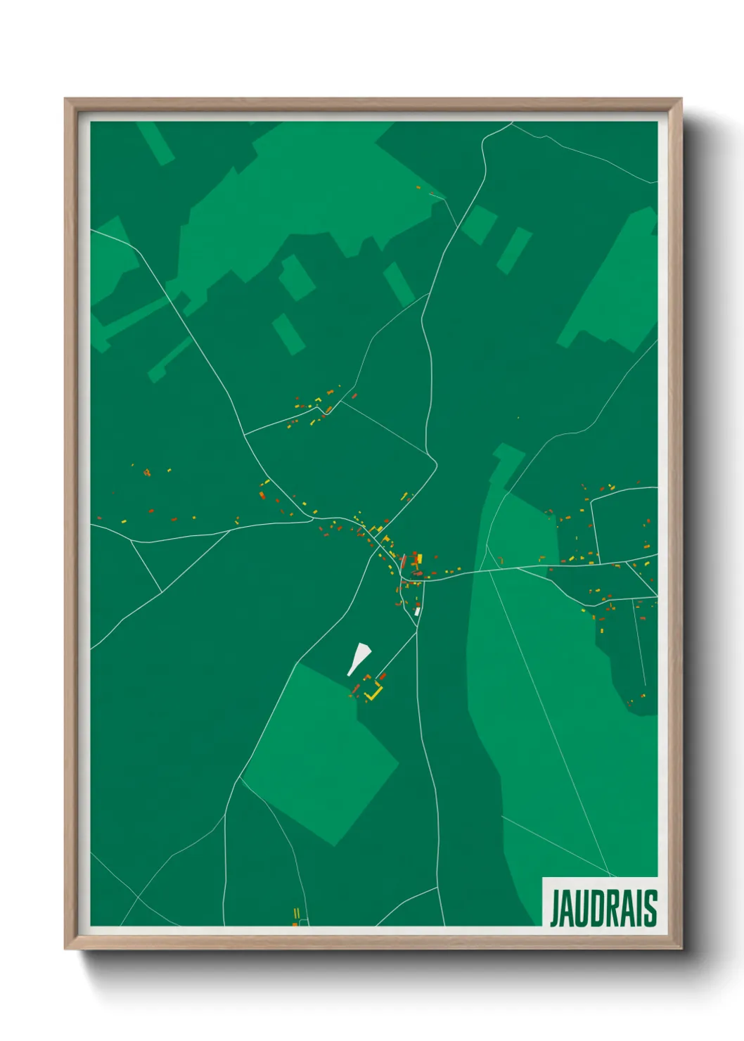 Une affiche de carte sur Jaudrais
