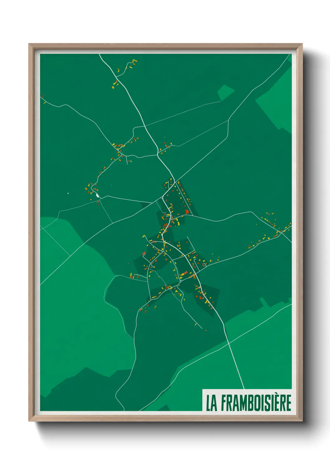 Une affiche de carte sur La Framboisière