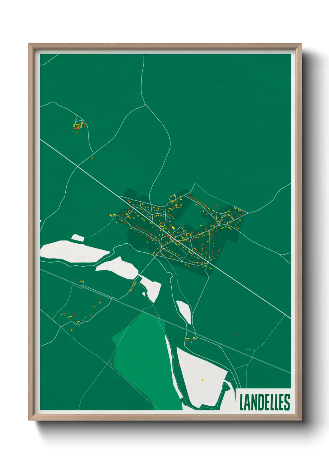 Une affiche de carte sur Landelles