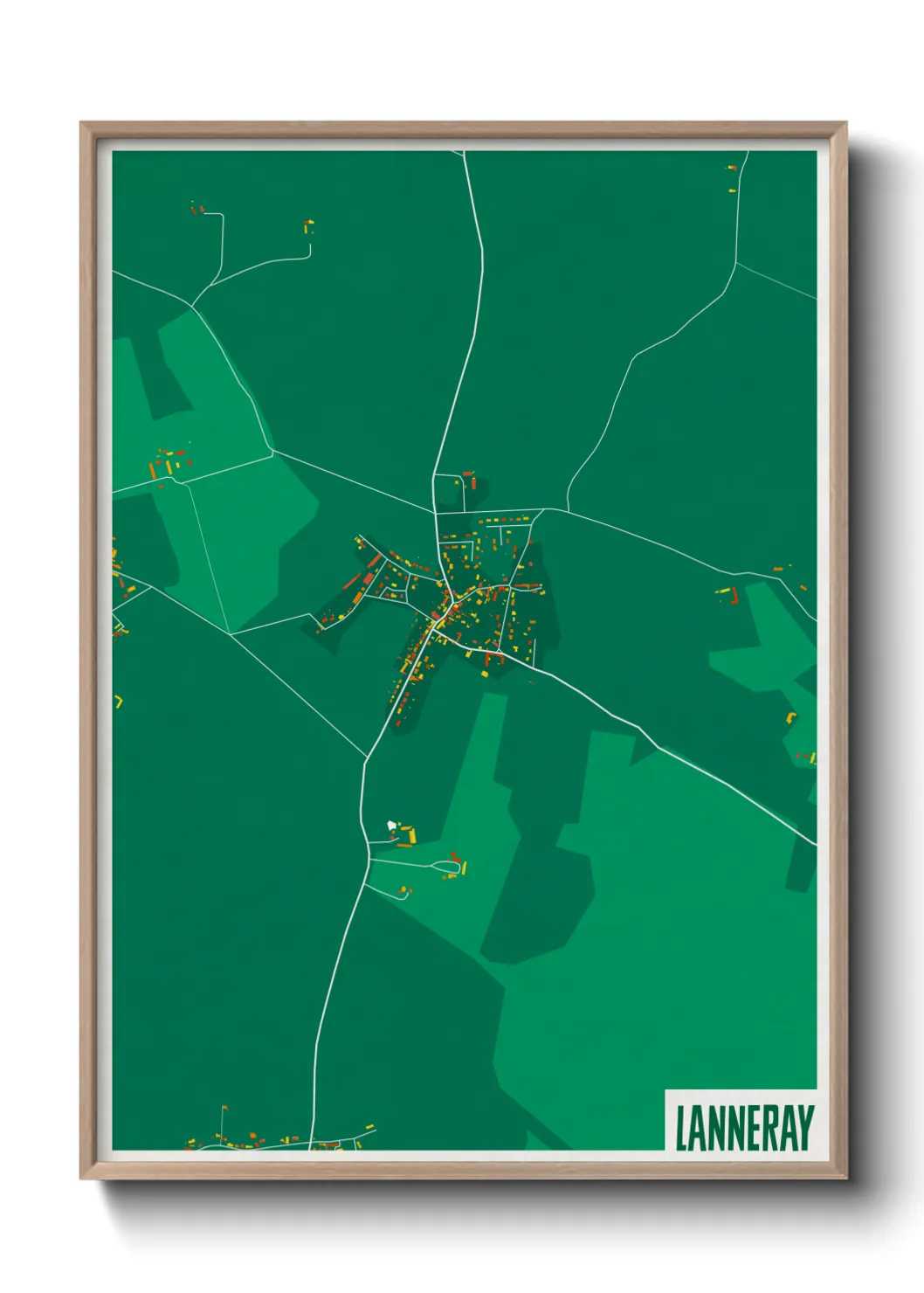 Une affiche de carte sur Lanneray