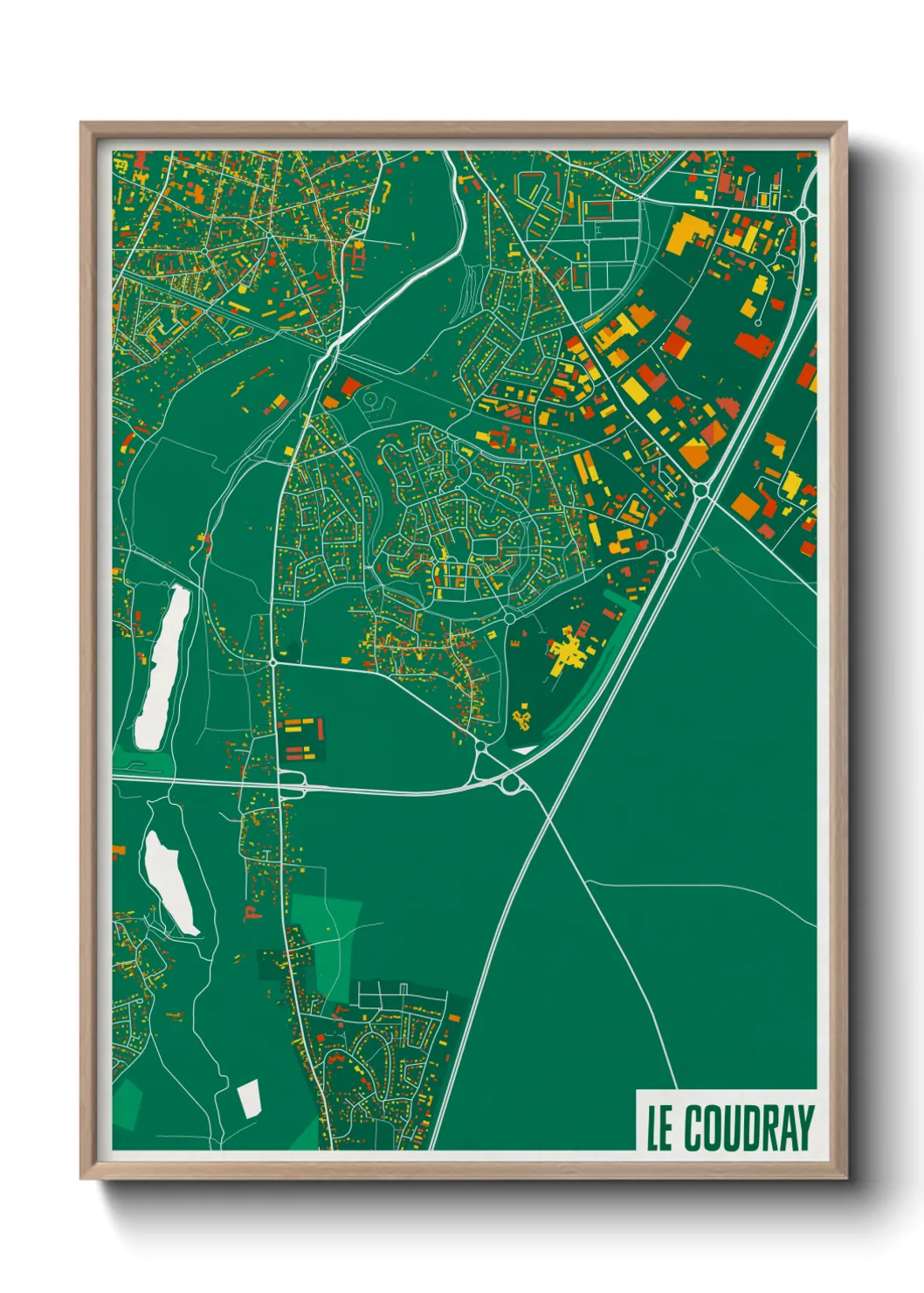 Une affiche de carte sur Le Coudray