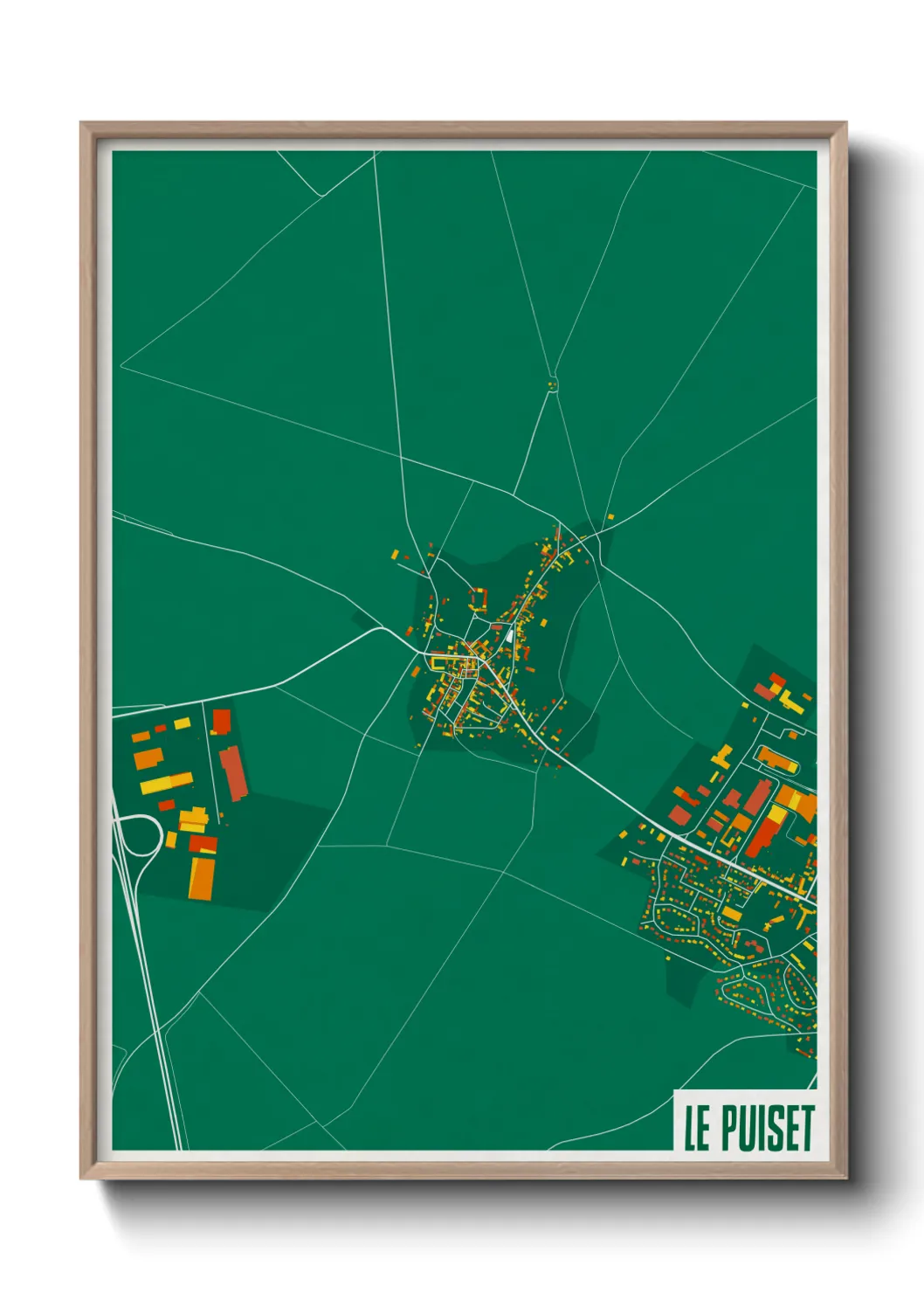 Une affiche de carte sur Le Puiset