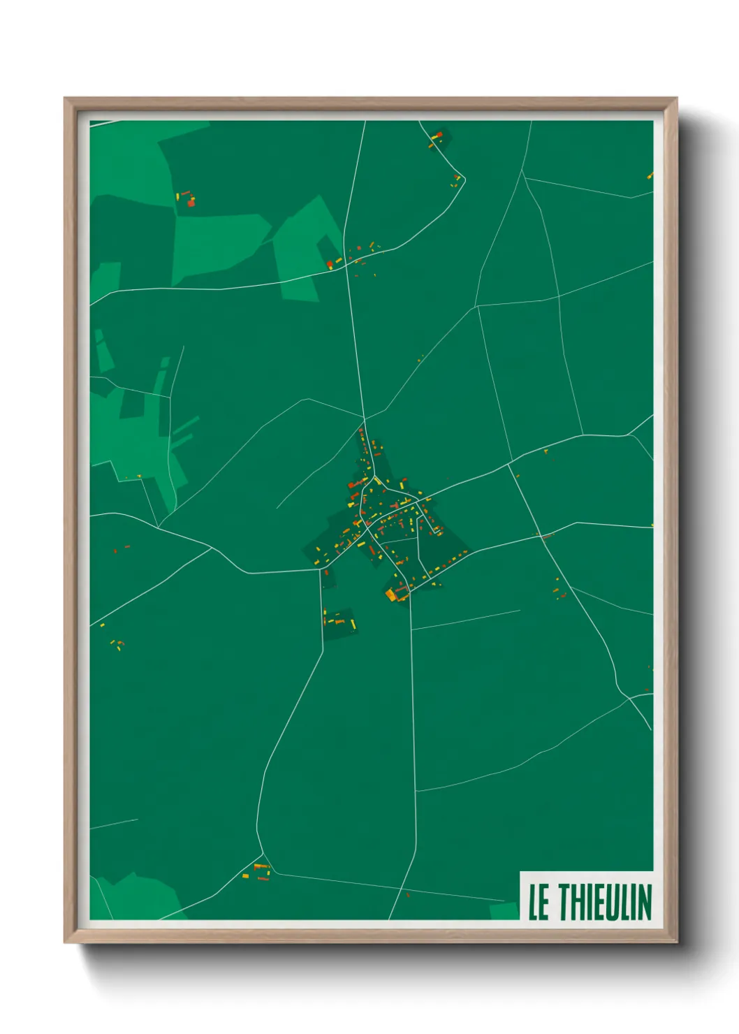 Une affiche de carte sur Le Thieulin