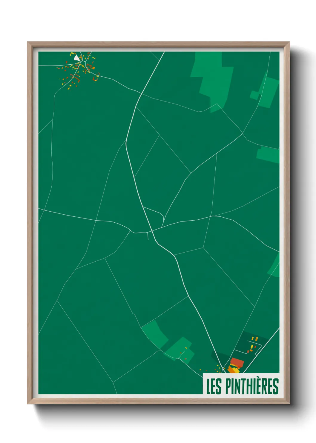 Une affiche de carte sur Les Pinthières