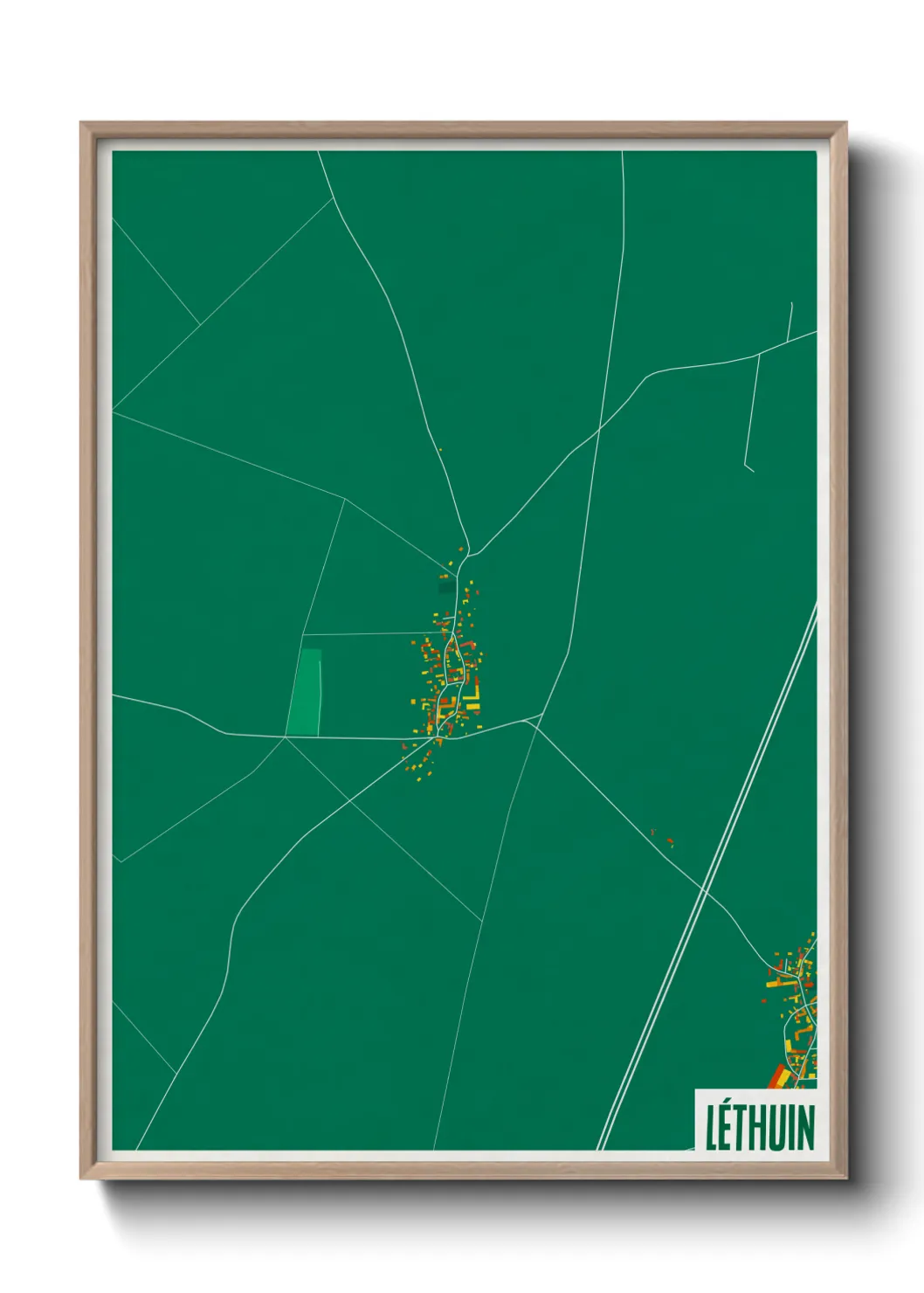 Une affiche de carte sur Léthuin