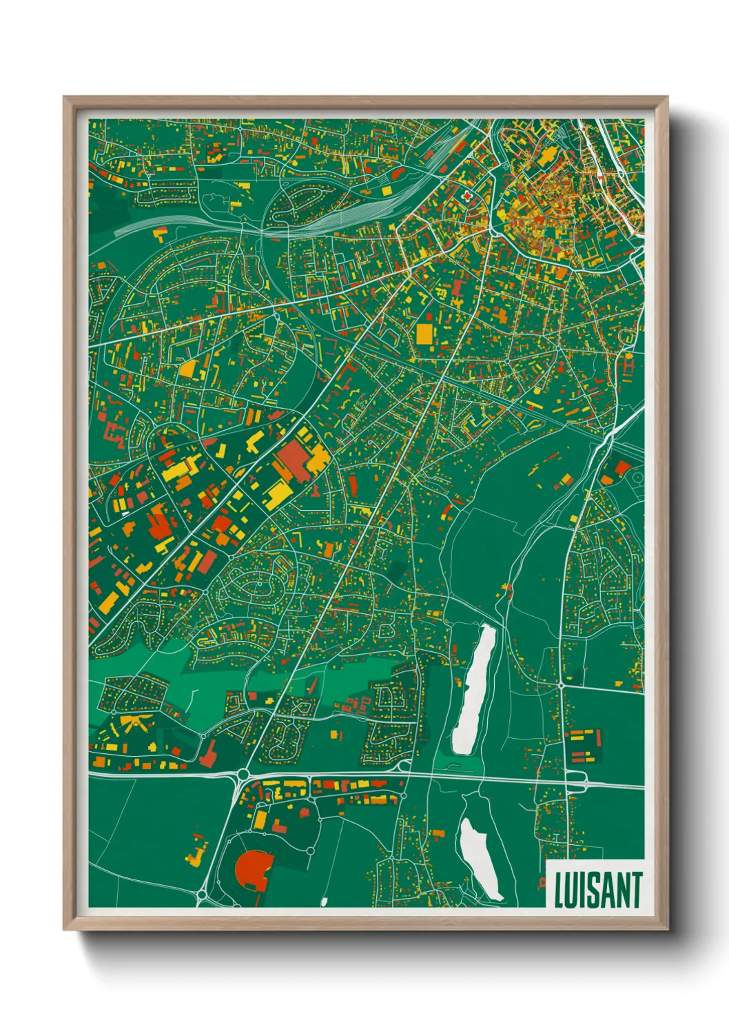 Une affiche de carte sur Luisant