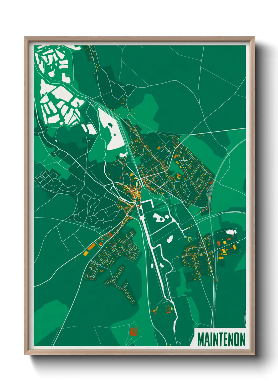 Une affiche de carte sur Maintenon