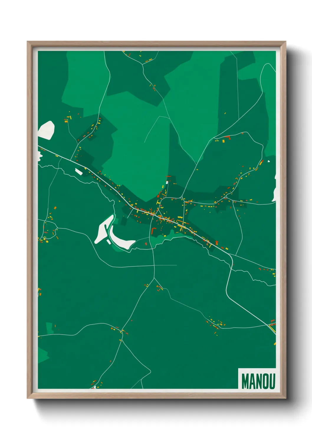 Une affiche de carte sur Manou