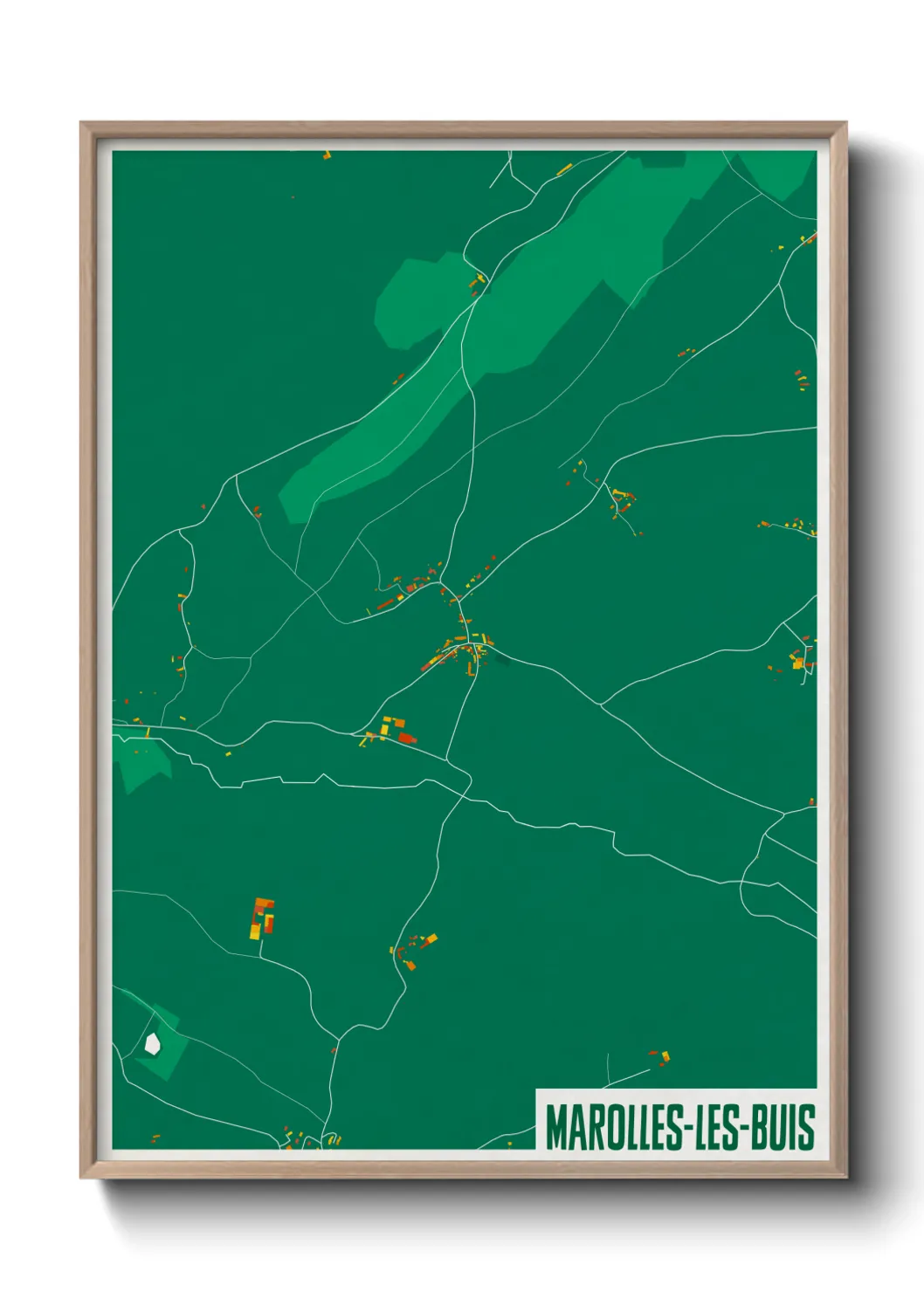 Une affiche de carte sur Marolles-les-Buis