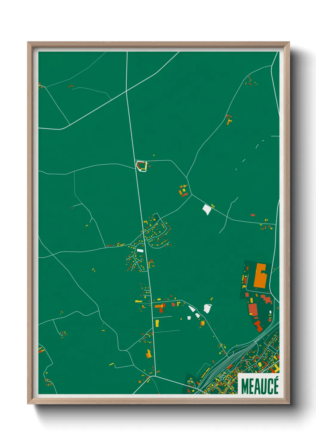 Une affiche de carte sur Meaucé