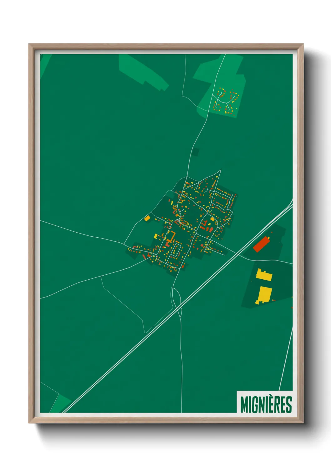 Une affiche de carte sur Mignières