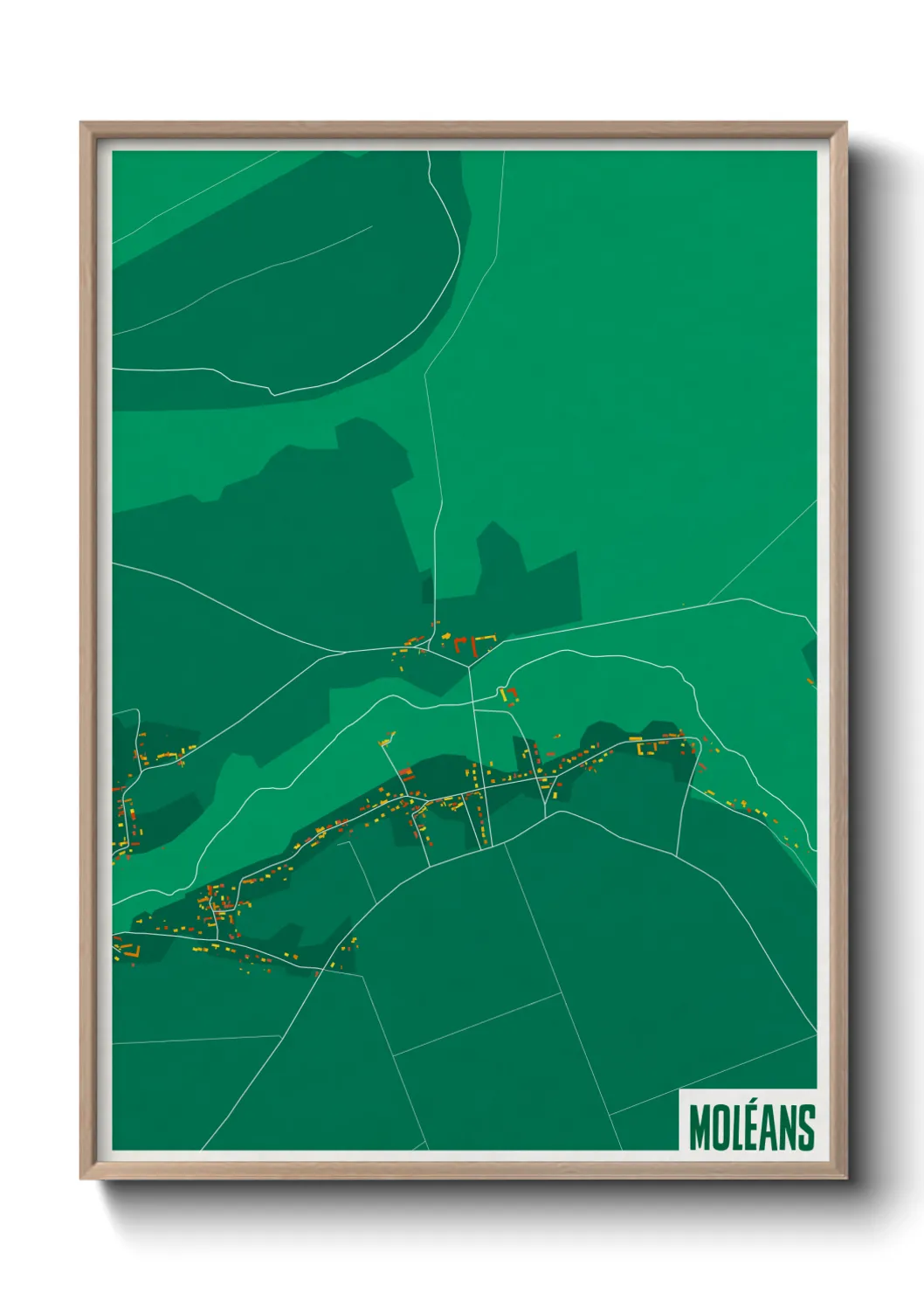 Une affiche de carte sur Moléans