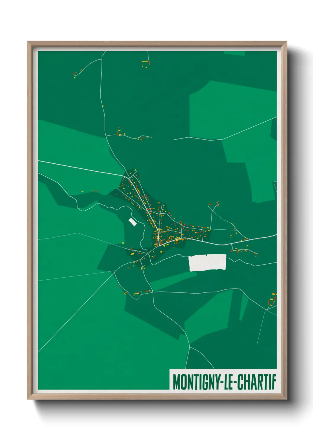 Une affiche de carte sur Montigny-le-Chartif