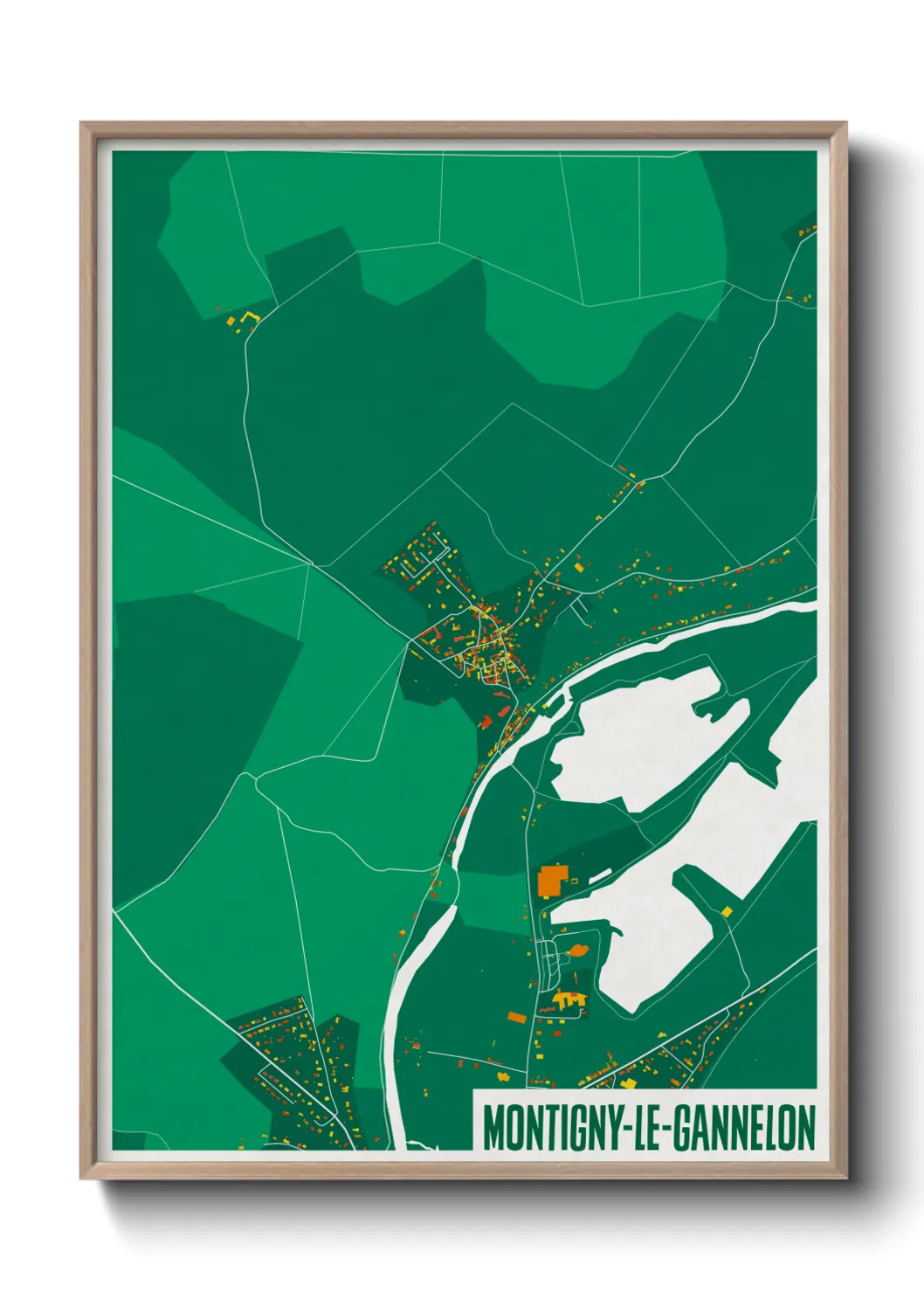 Une affiche de carte sur Montigny-le-Gannelon
