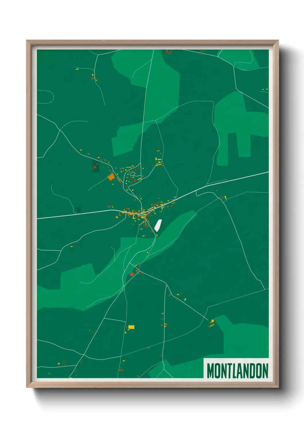 Une affiche de carte sur Montlandon