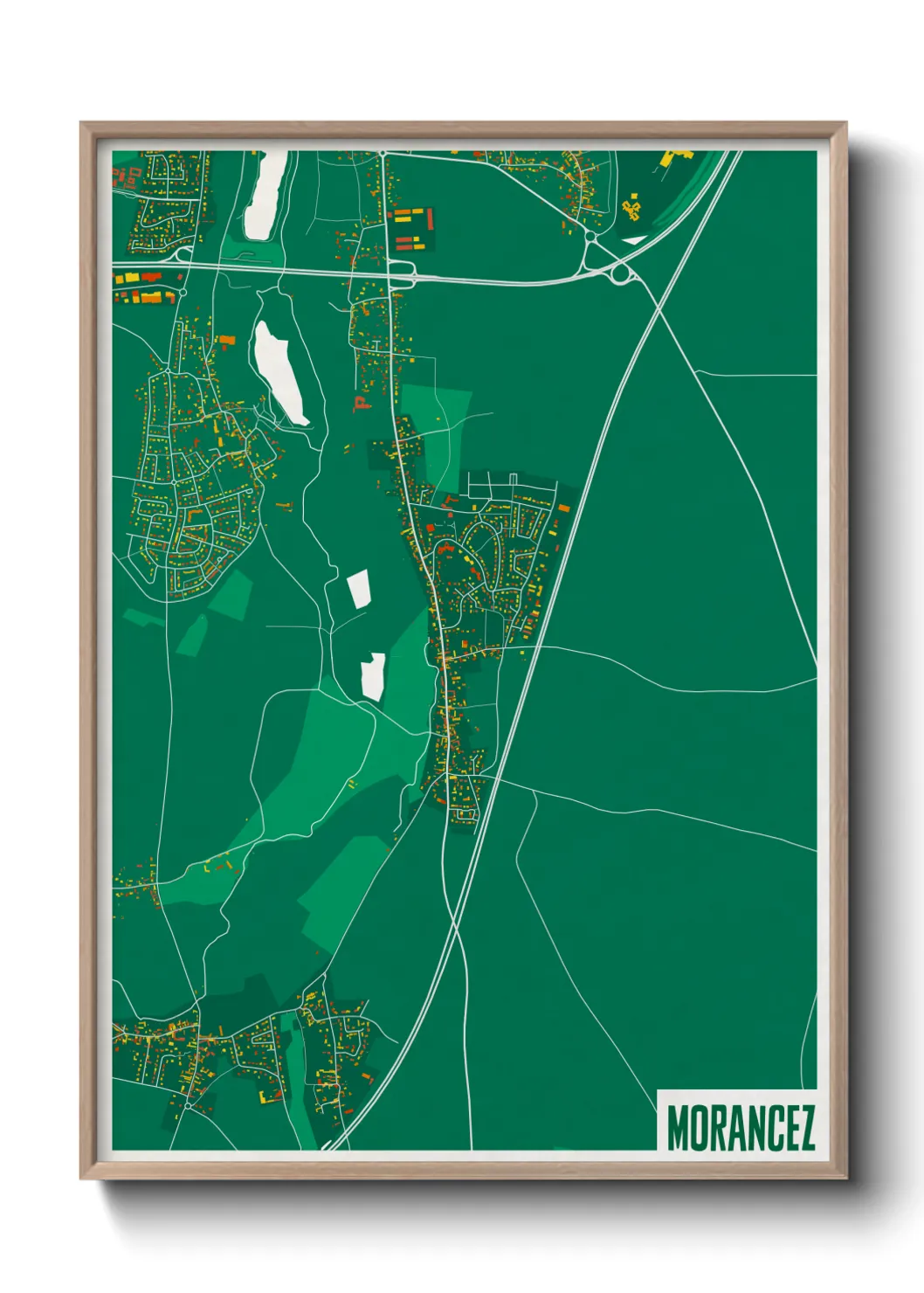 Une affiche de carte sur Morancez