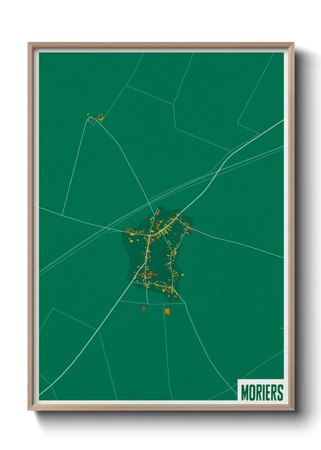 Une affiche de carte sur Moriers