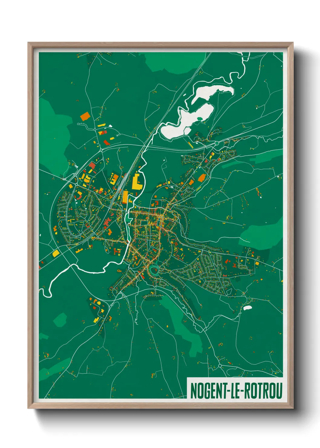 Une affiche de carte sur Nogent-le-Rotrou
