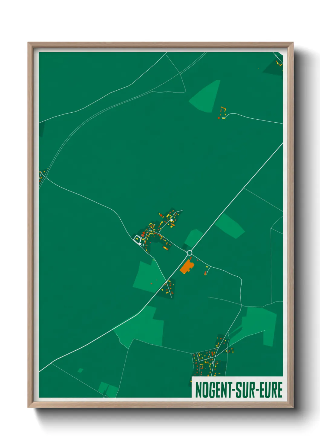 Une affiche de carte sur Nogent-sur-Eure