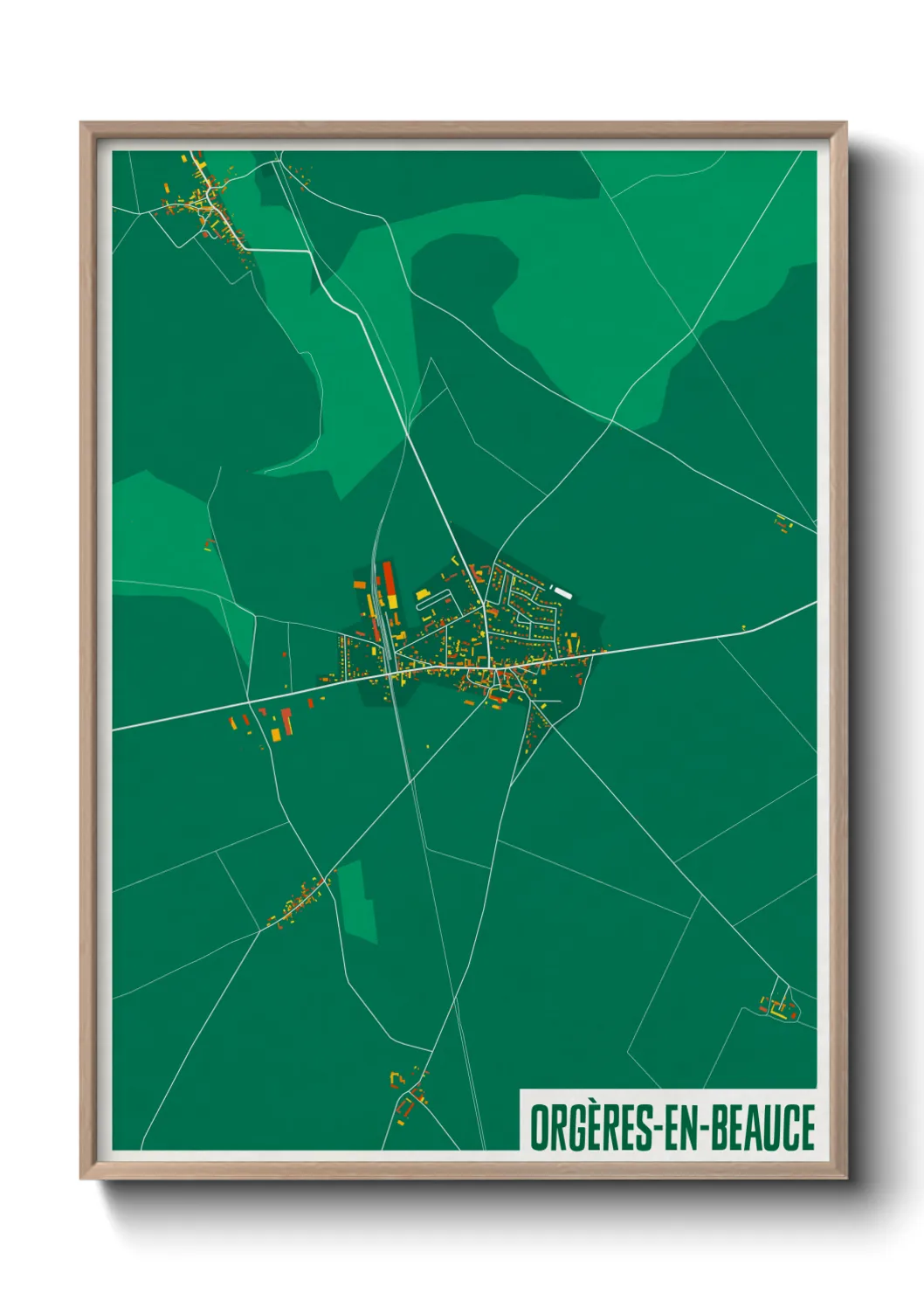 Un poster carteOrgères-en-Beauce