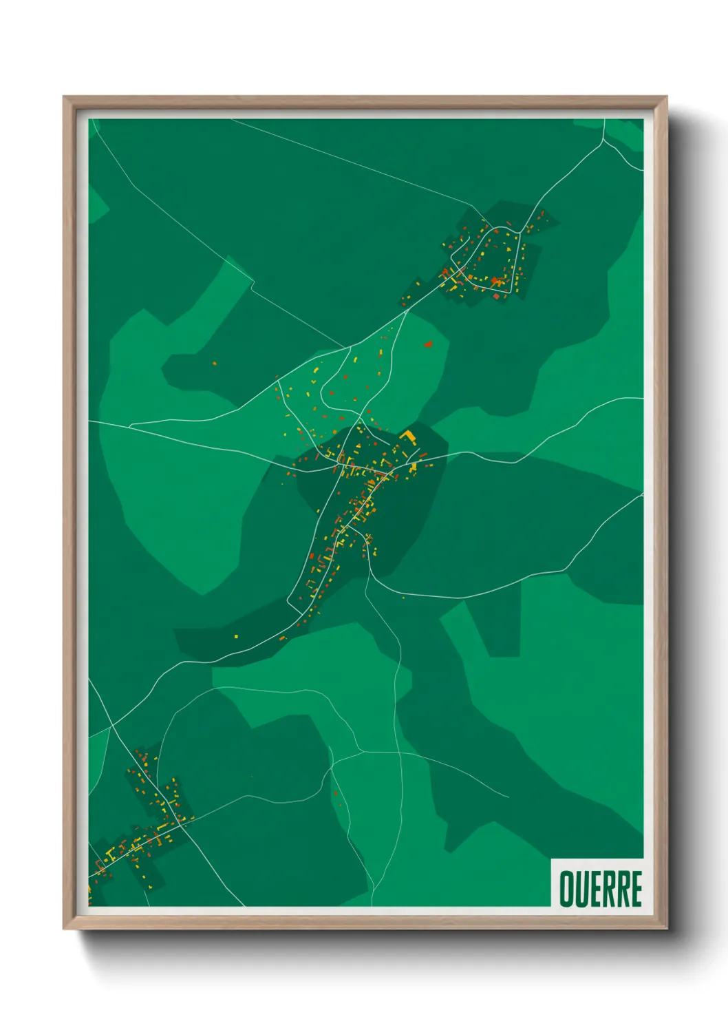 Une affiche de carte sur Ouerre