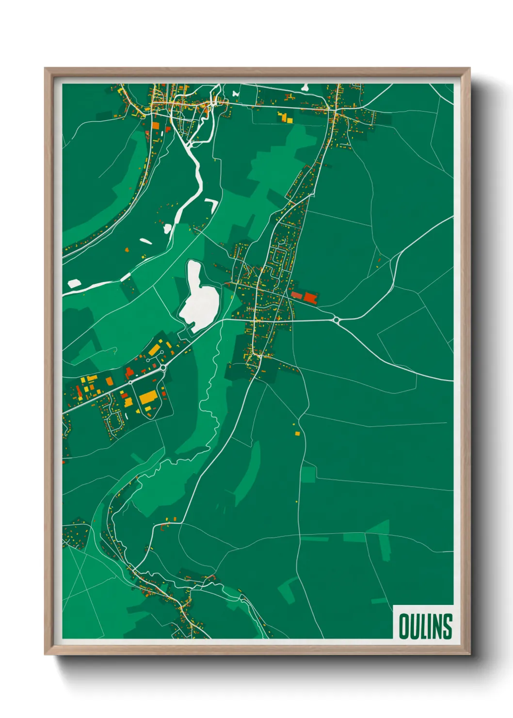 Une affiche de carte sur Oulins