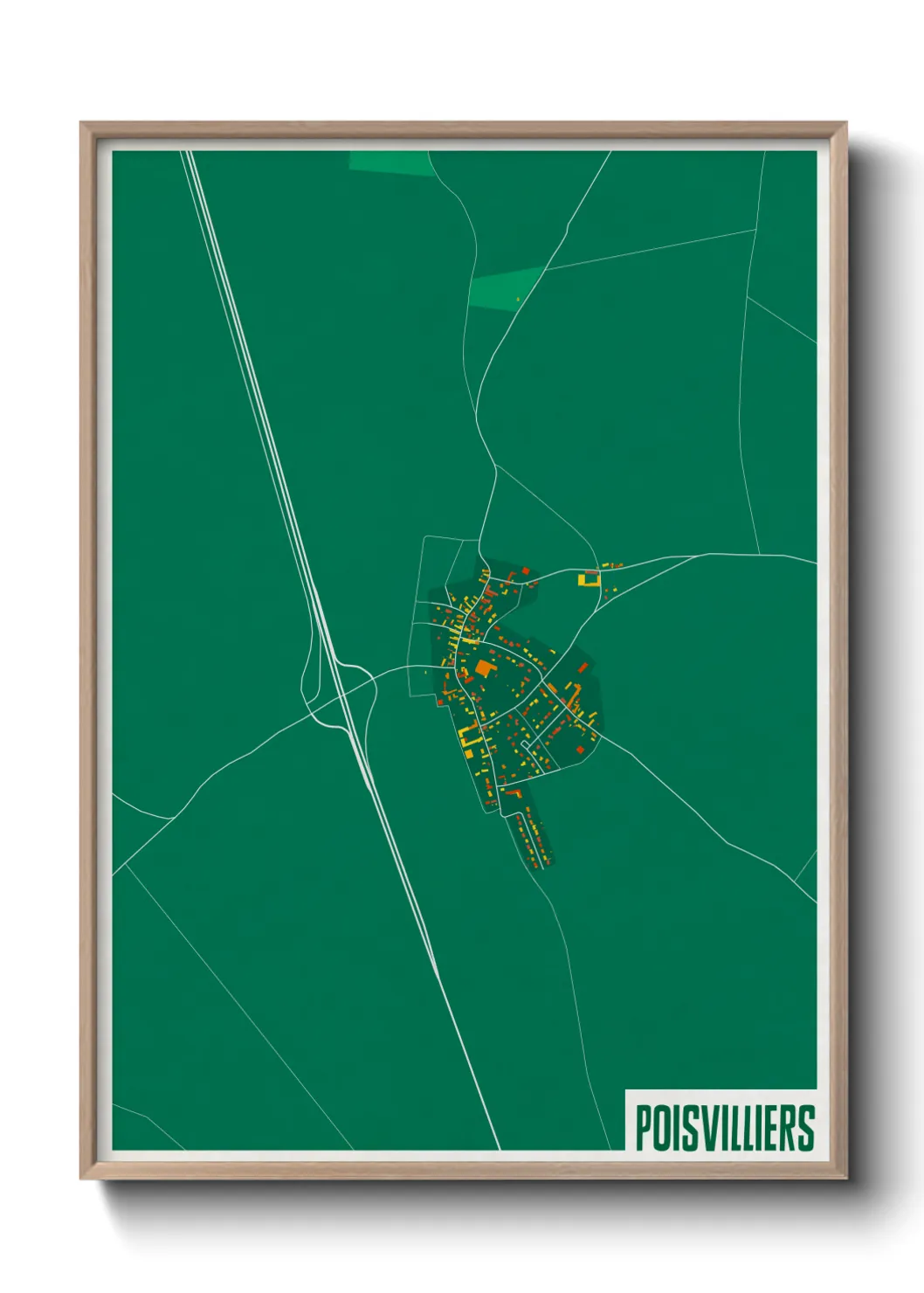 Une affiche de carte sur Poisvilliers