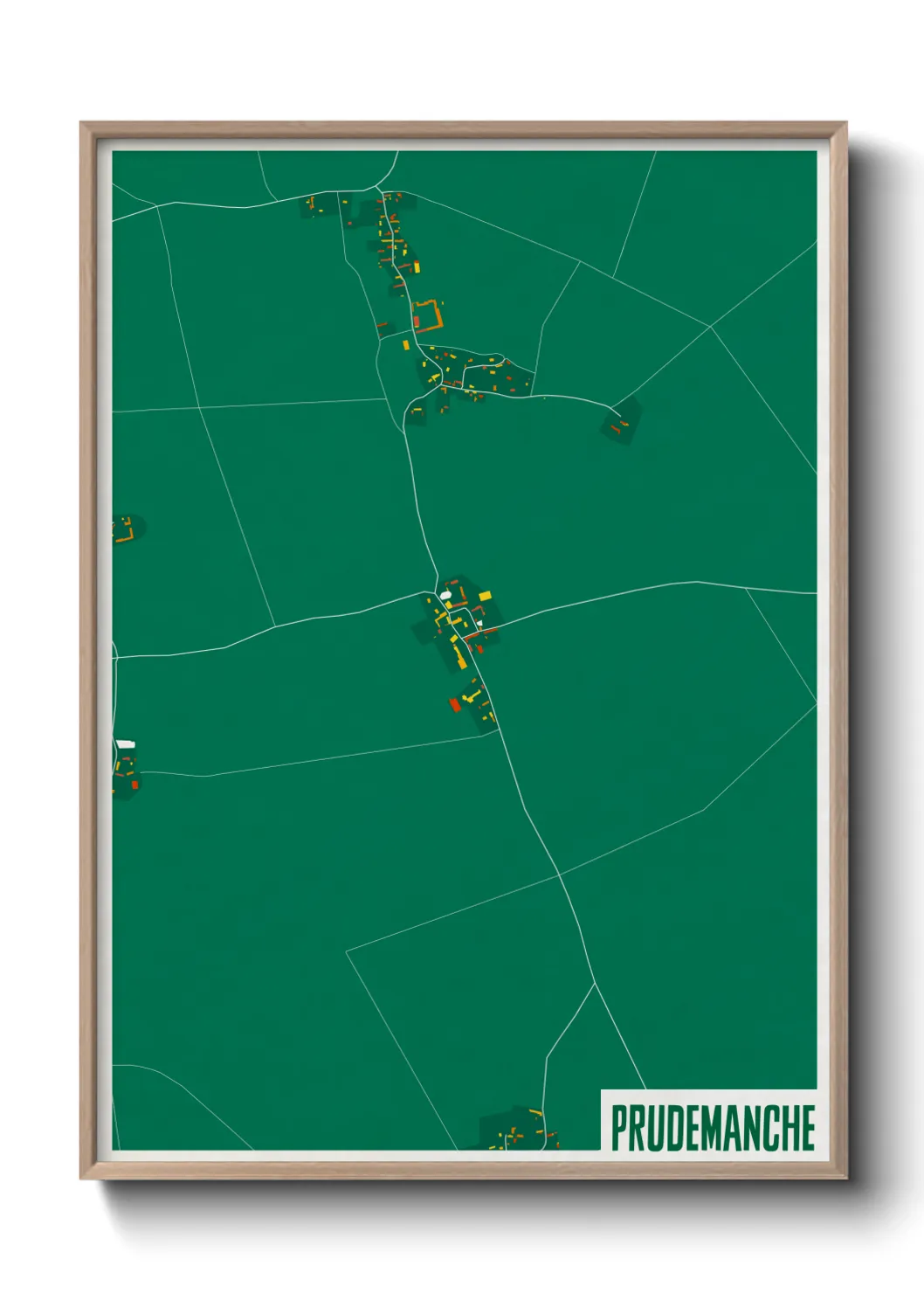 Une affiche de carte sur Prudemanche
