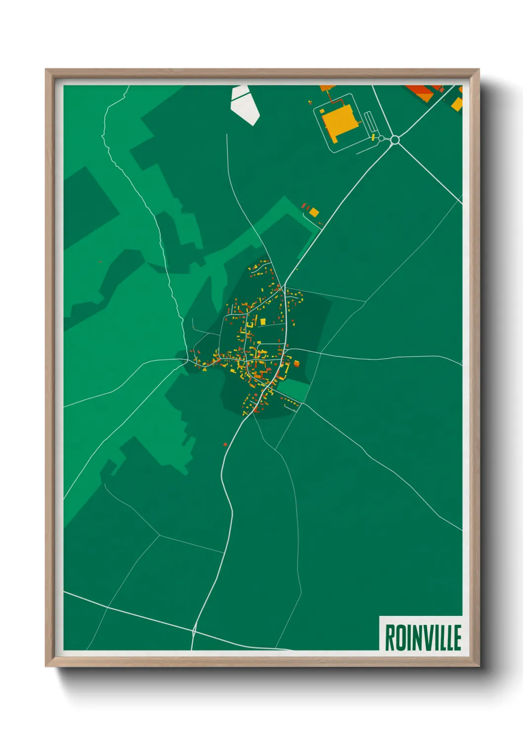 Une affiche de carte sur Roinville