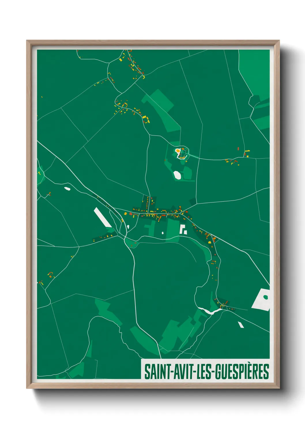Une affiche de carte sur Saint-Avit-les-Guespières