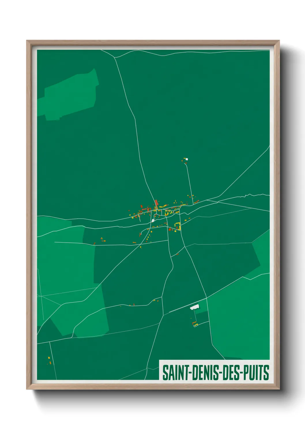 Une affiche de carte sur Saint-Denis-des-Puits