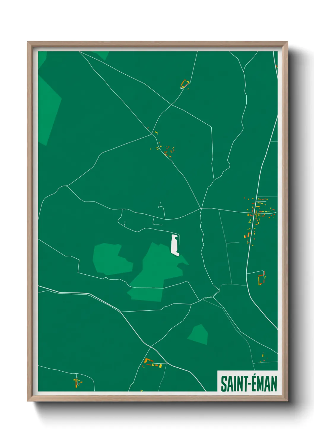Une affiche de carte sur Saint-Éman