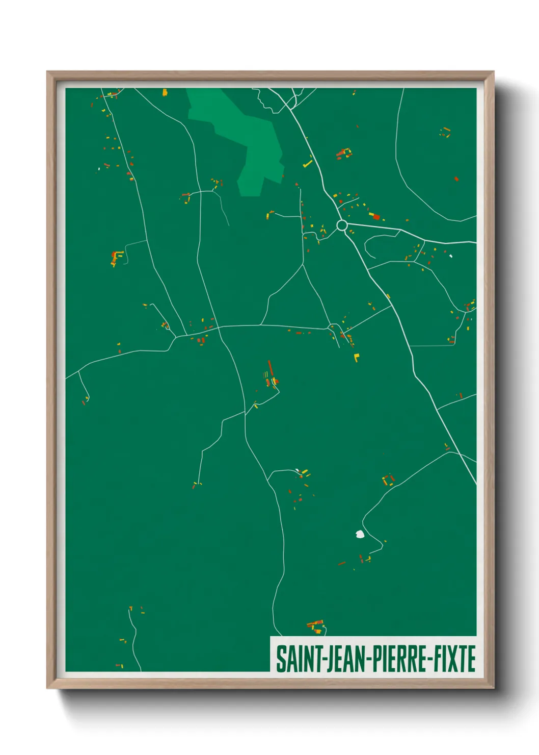 Une affiche de carte sur Saint-Jean-Pierre-Fixte
