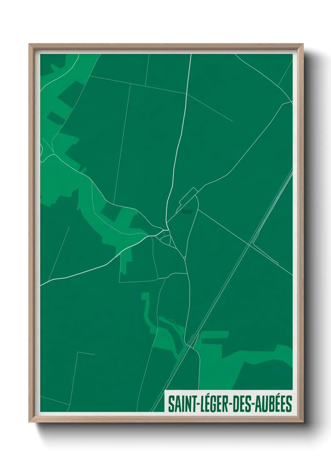 Une affiche de carte sur Saint-Léger-des-Aubées