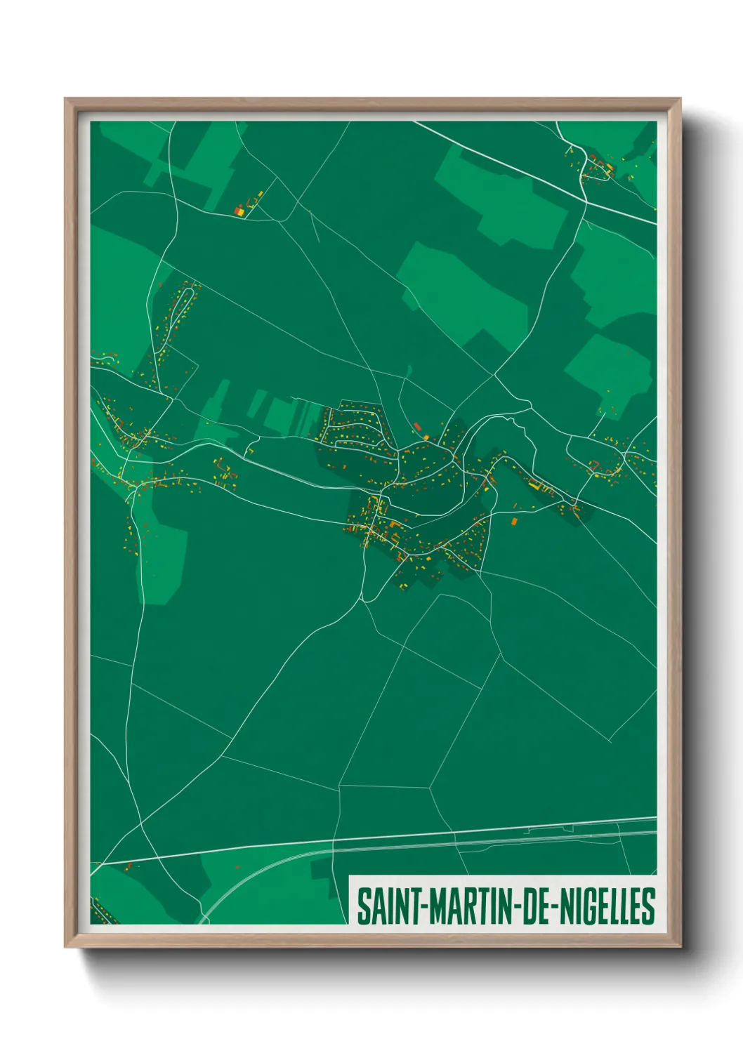 Une affiche de carte sur Saint-Martin-de-Nigelles