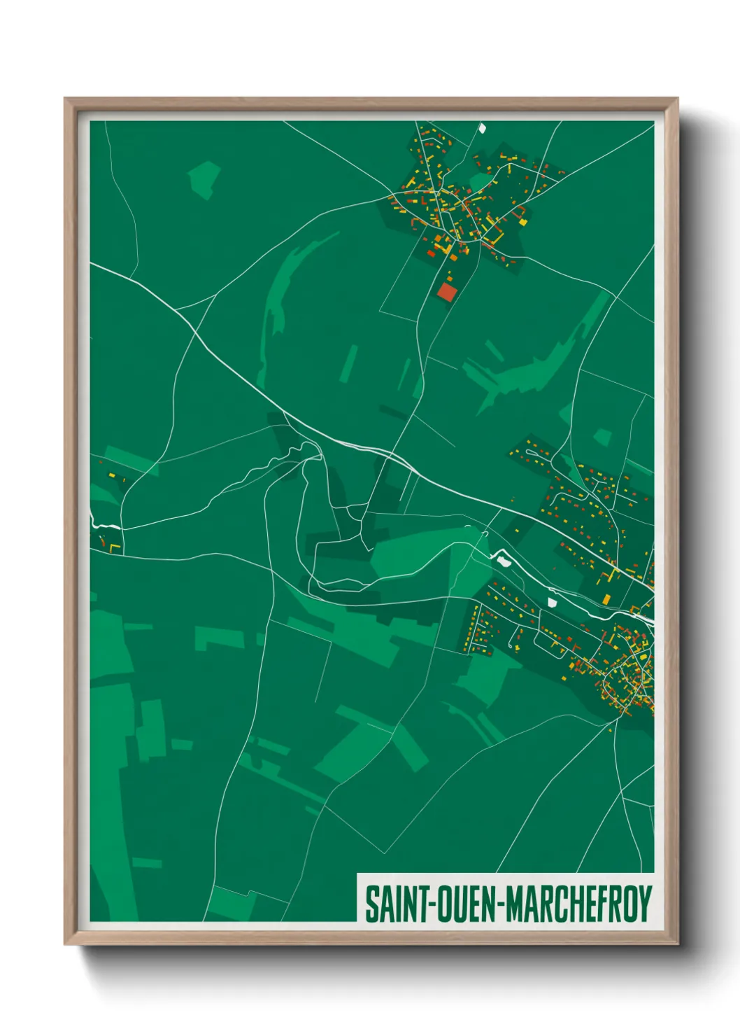 Une affiche de carte sur Saint-Ouen-Marchefroy