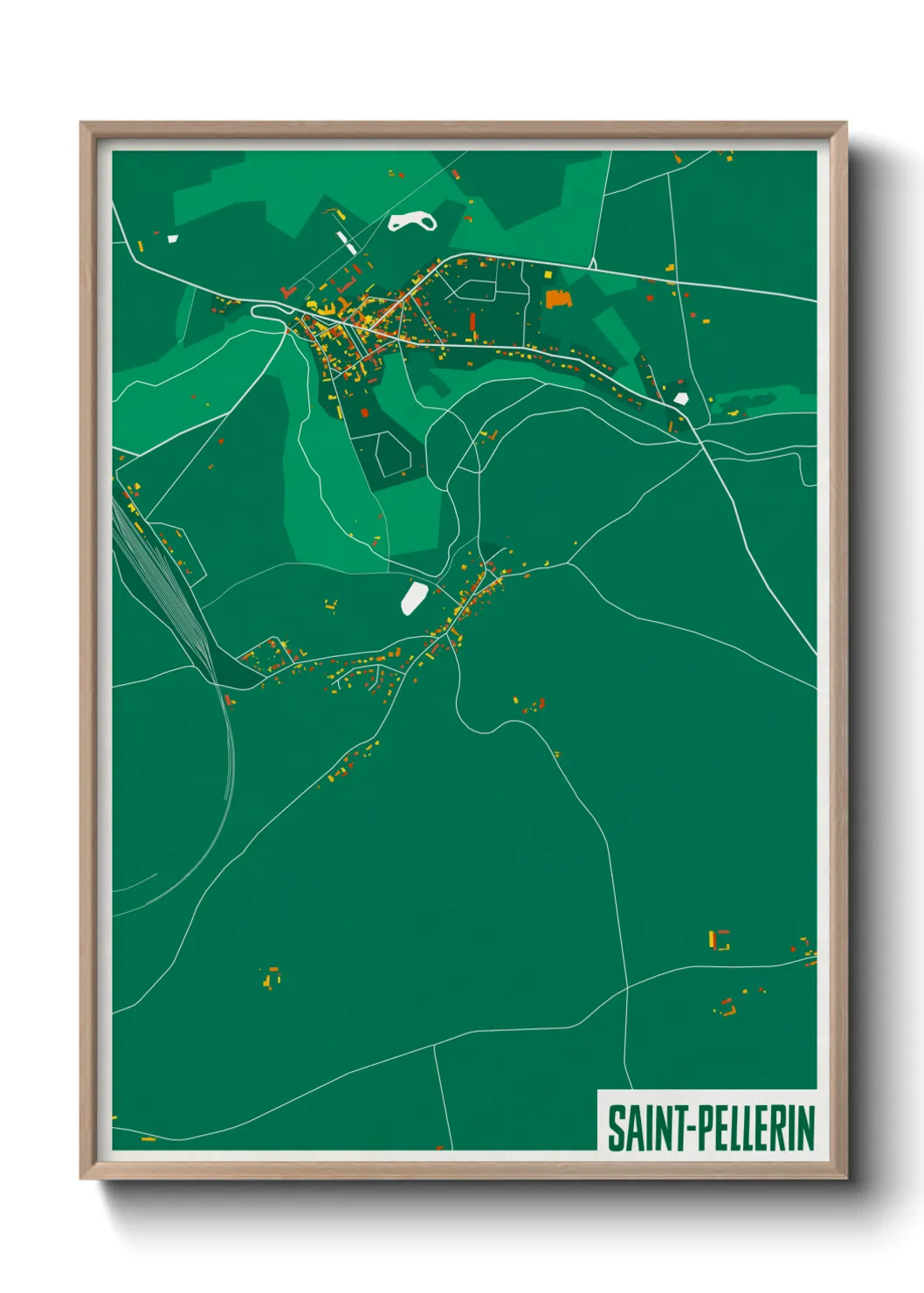 Une affiche de carte sur Saint-Pellerin