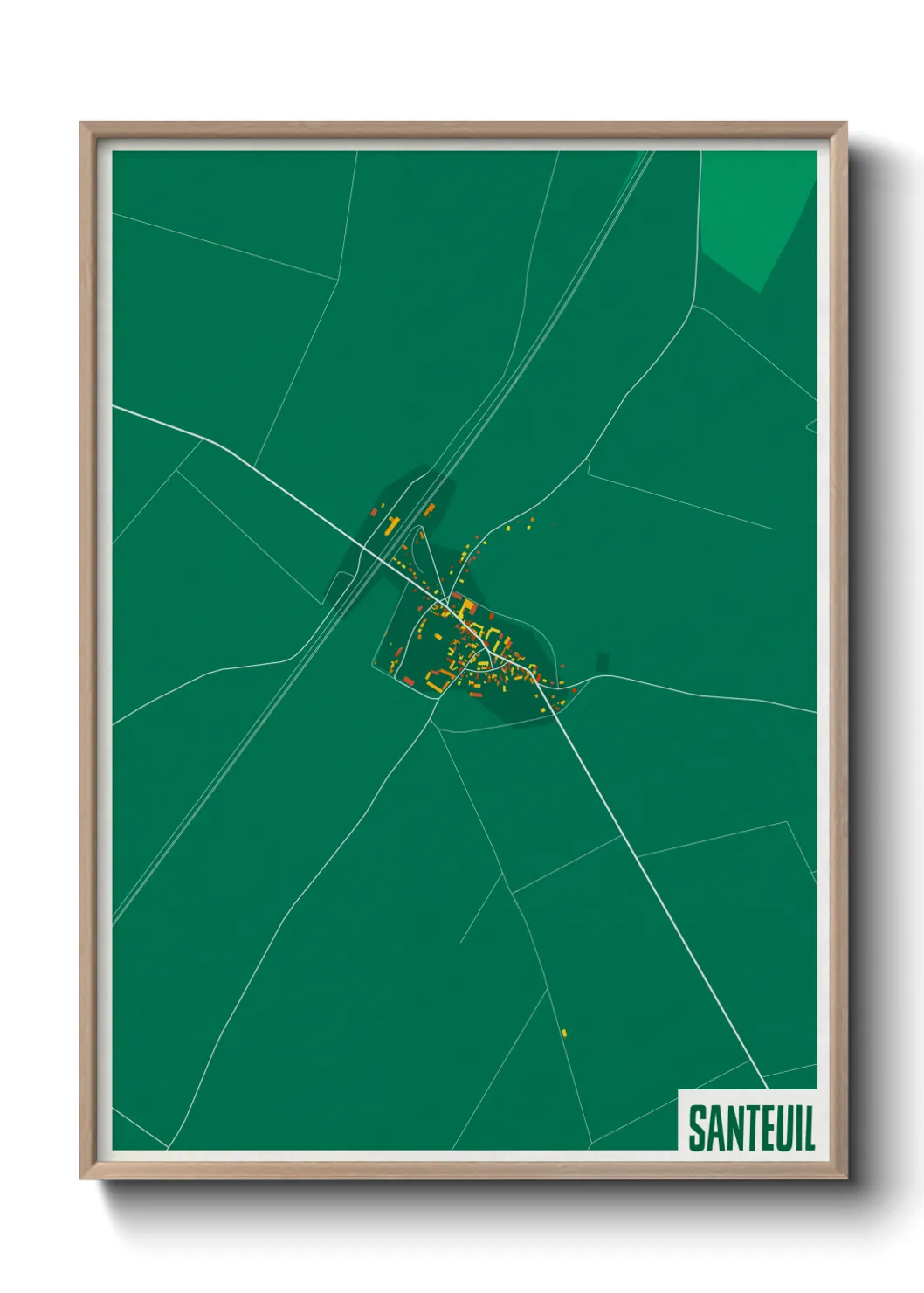 Une affiche de carte sur Santeuil