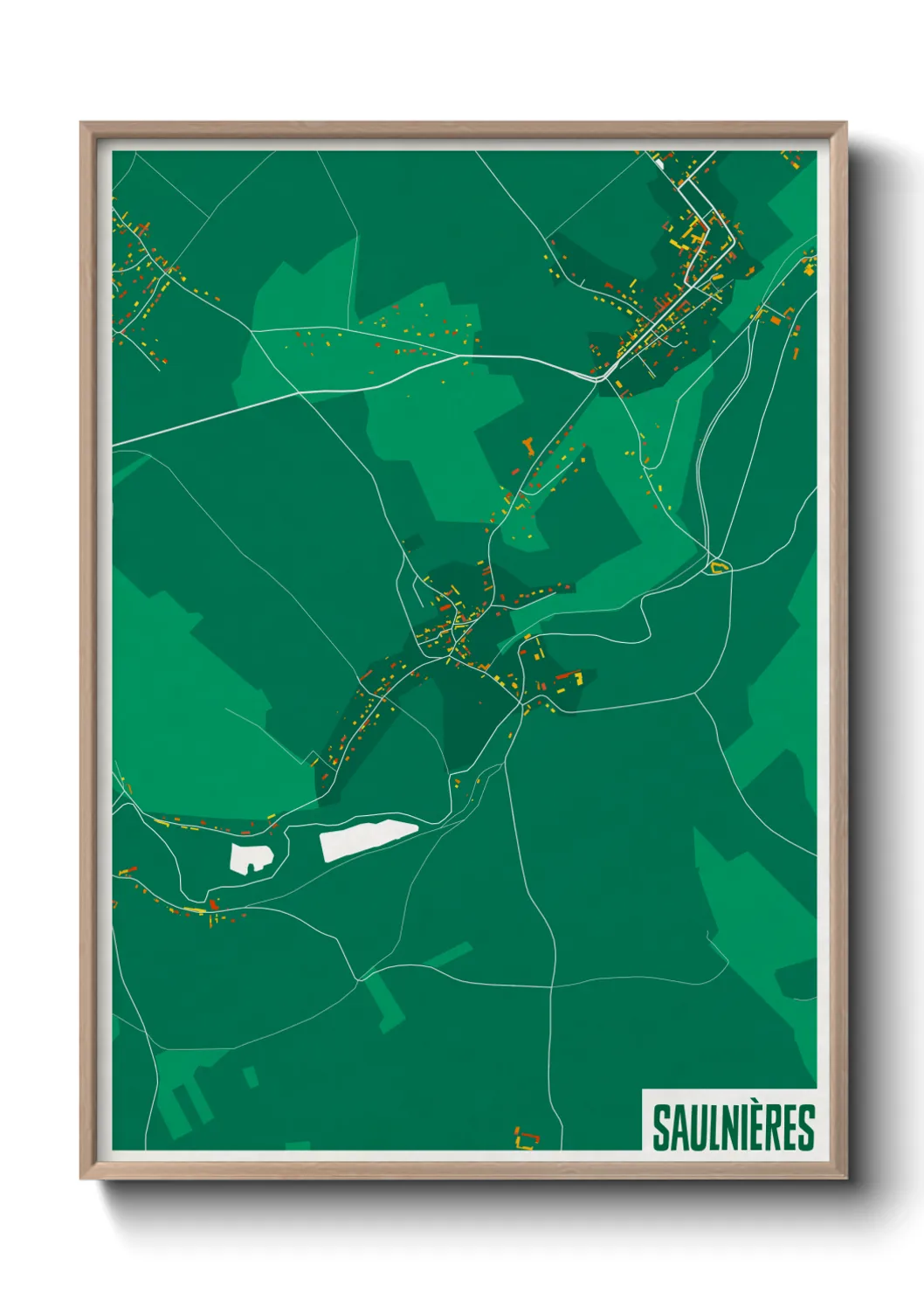 Une affiche de carte sur Saulnières