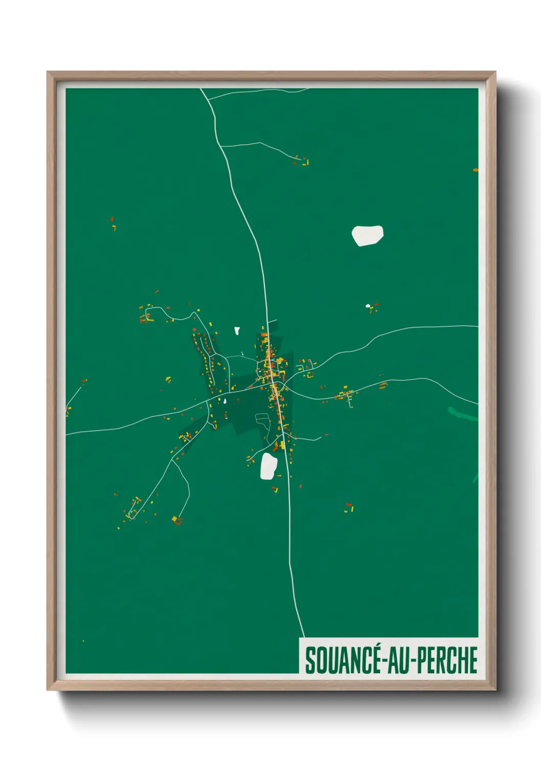 Une affiche de carte sur Souancé-au-Perche