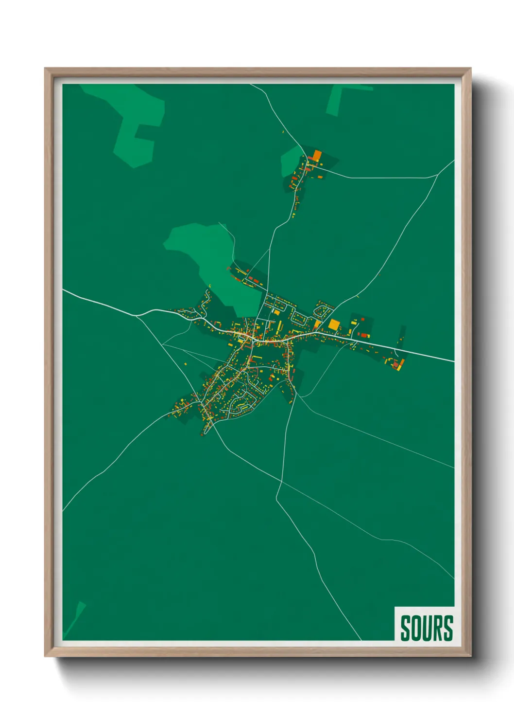 Une affiche de carte sur Sours