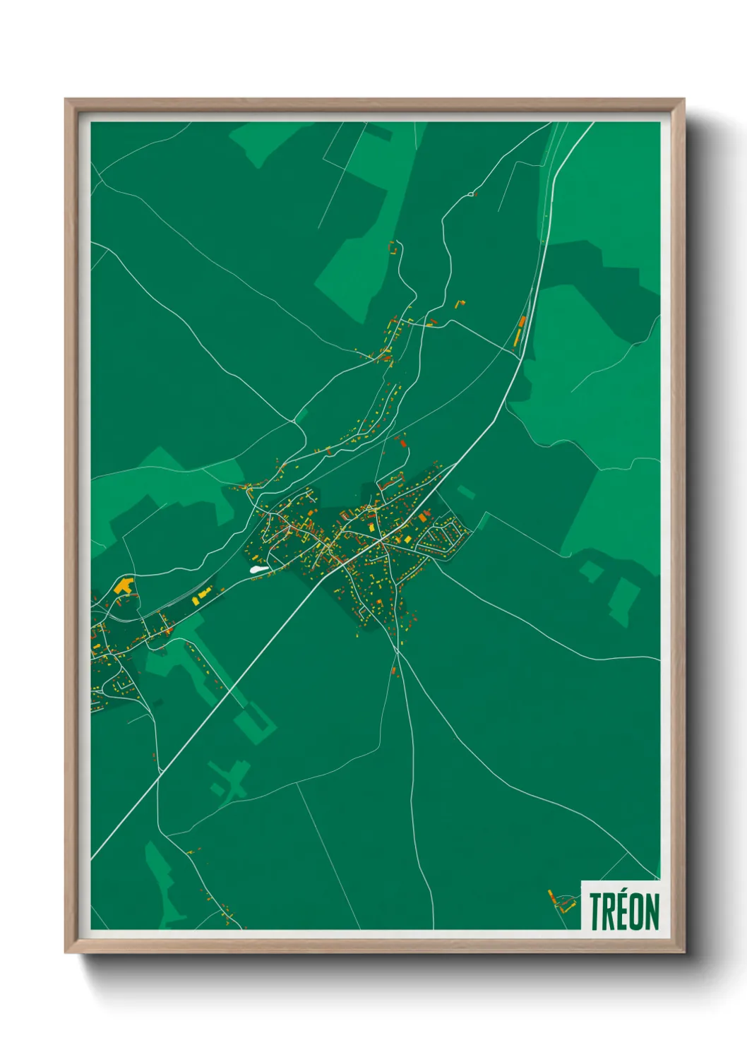 Une affiche de carte sur Tréon