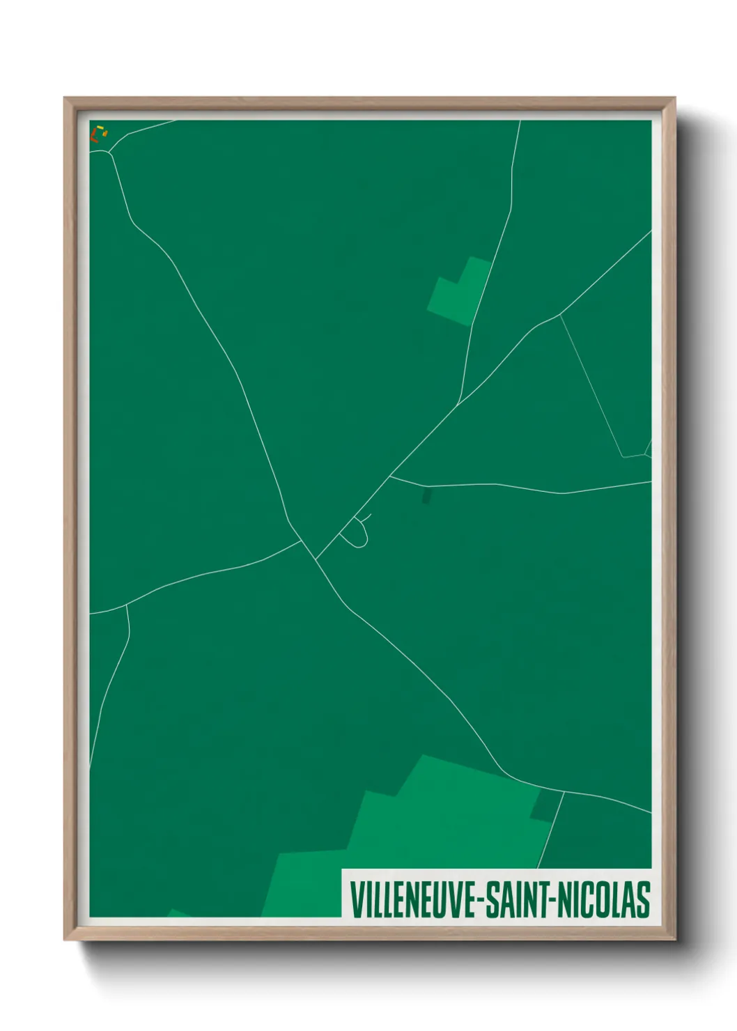 Une affiche de carte sur Villeneuve-Saint-Nicolas