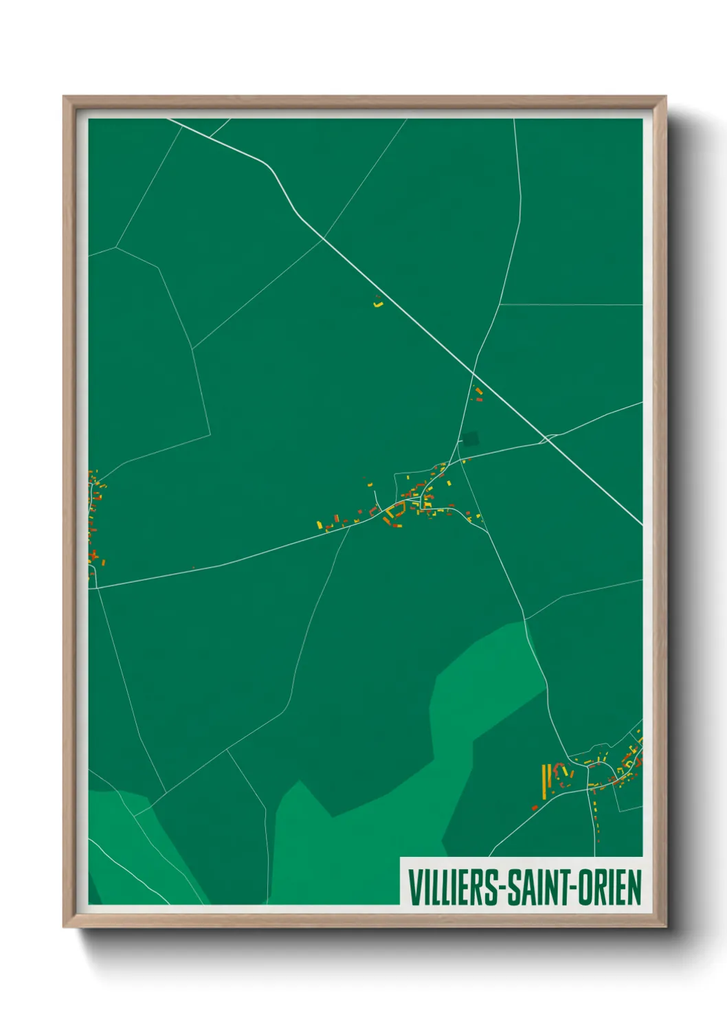Une affiche de carte sur Villiers-Saint-Orien